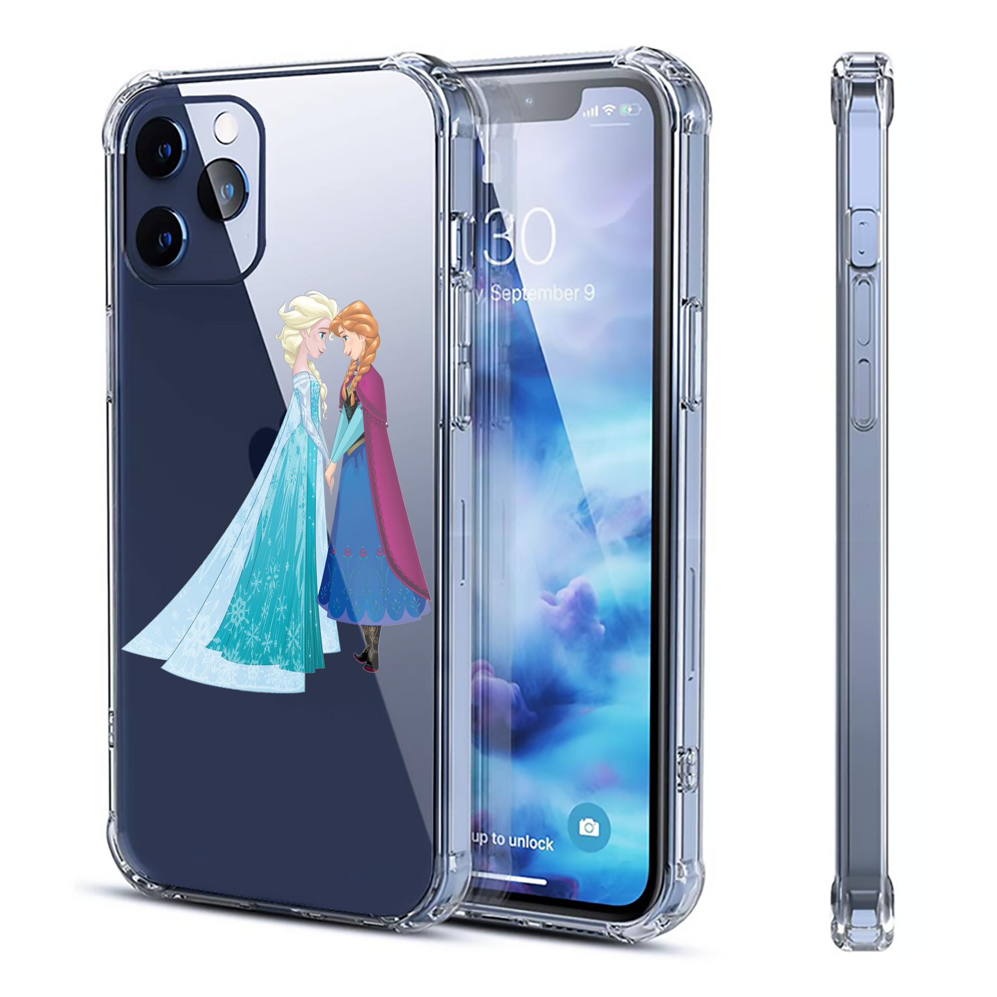 （画像用） アナと雪の女王 アンナ エルサ Frozen Anna Elsa 【iPhone 12シリーズ対応】透明スマホケース（クリアソフトケース）